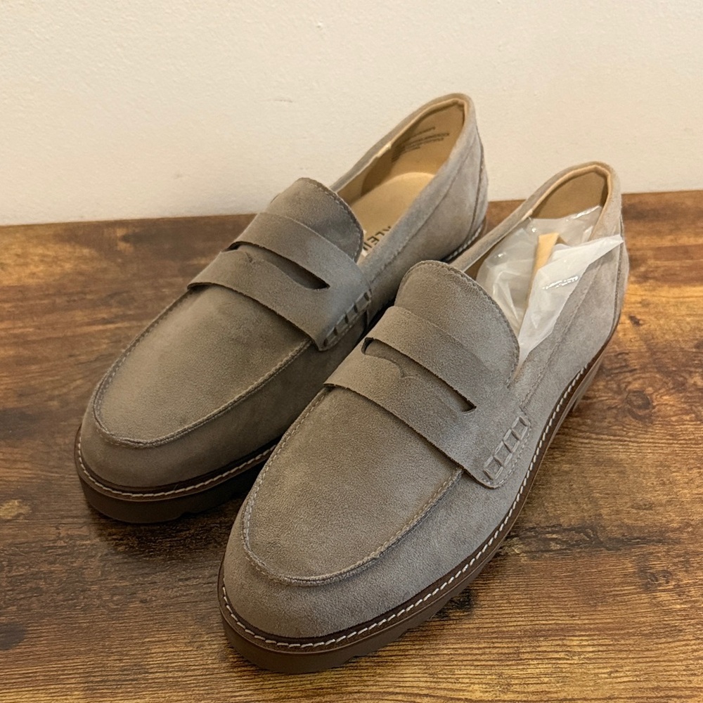 Anne Klein Gray Suede Loafers